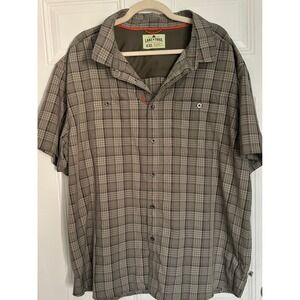 Lake & Trail Mens XXL Plaid Short Sleeve Hiking Fishing Shirt Outdoor